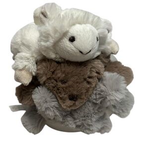 Pottery Barn Kids plush critter animal ring stacking soft baby toy
